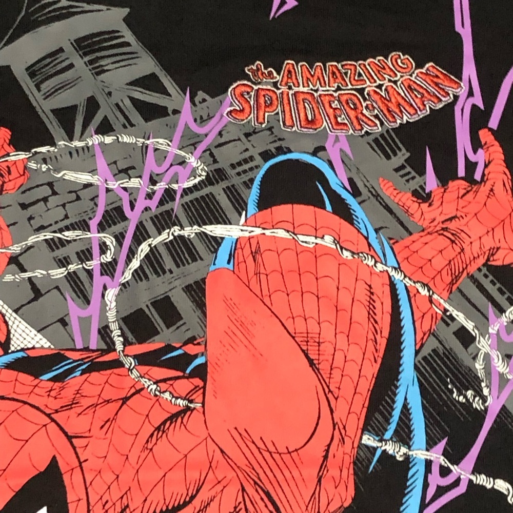 Marvel The Amazing Spider-Man All Over Print Black Shirt Size Men’s, Size Large - Picture 3 of 5